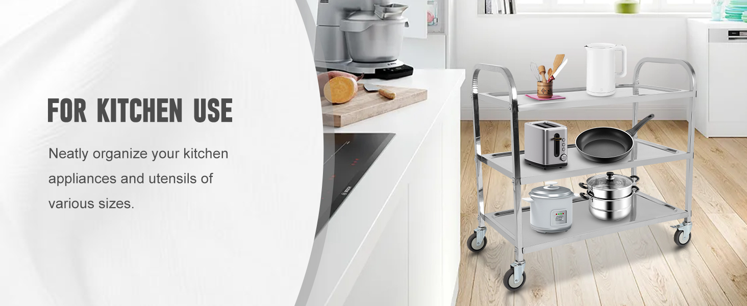 stainless steel kitchen cart