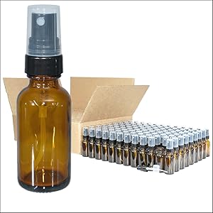 1 oz. Amber Boston Round with Black Fine-Mist Sprayer…