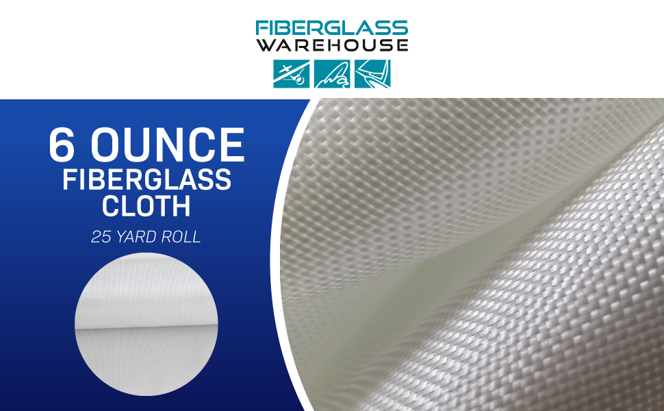 6 ounce fiberglass cloth roll next to plain weave fiberglass