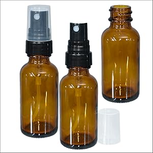 1 oz. Amber Boston Round with Black Fine-Mist Sprayer…