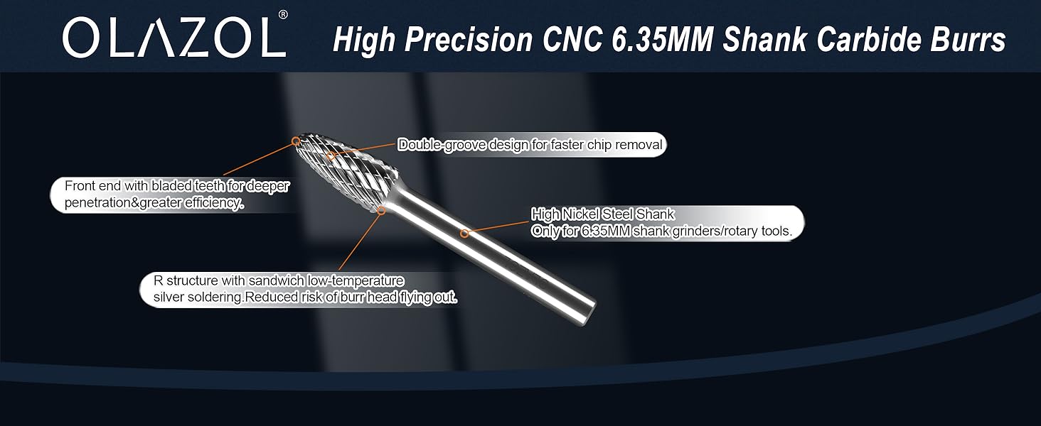 carbide burr carbide burr set 1/4 shank burr set die grinder bits rotary tool bits
