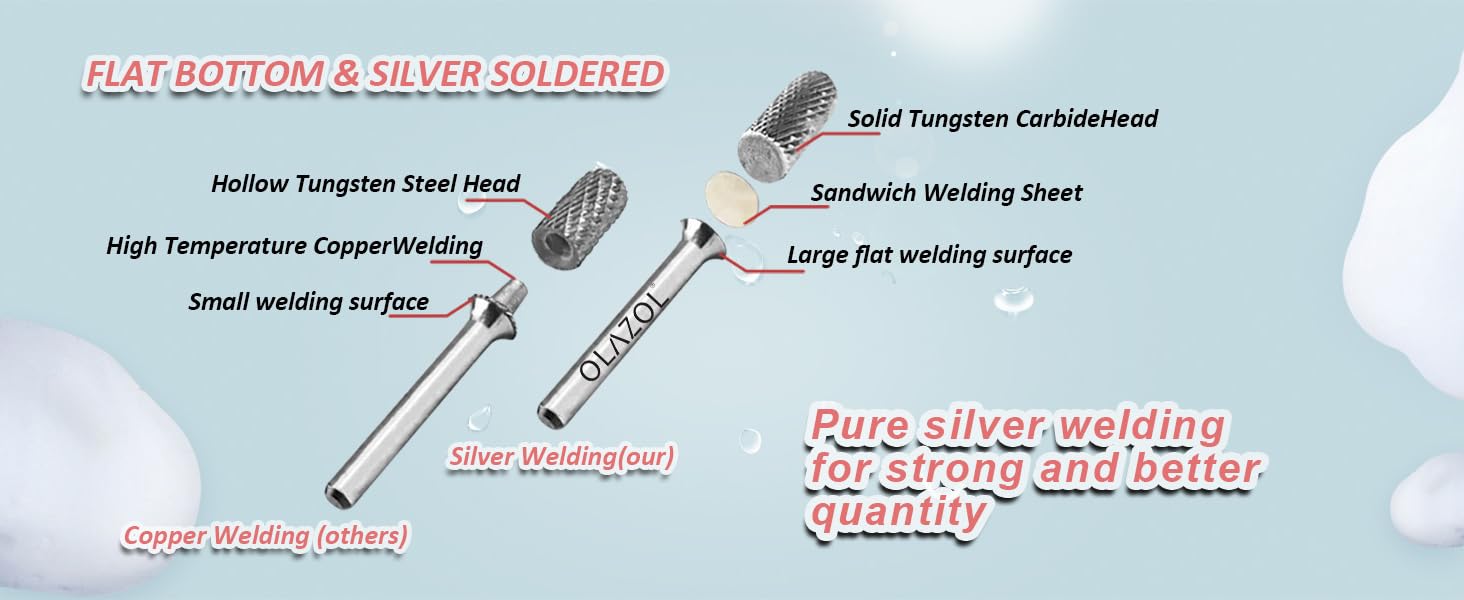 carbide burr carbide burr set 1/4 shank burr set die grinder bits rotary tool bits