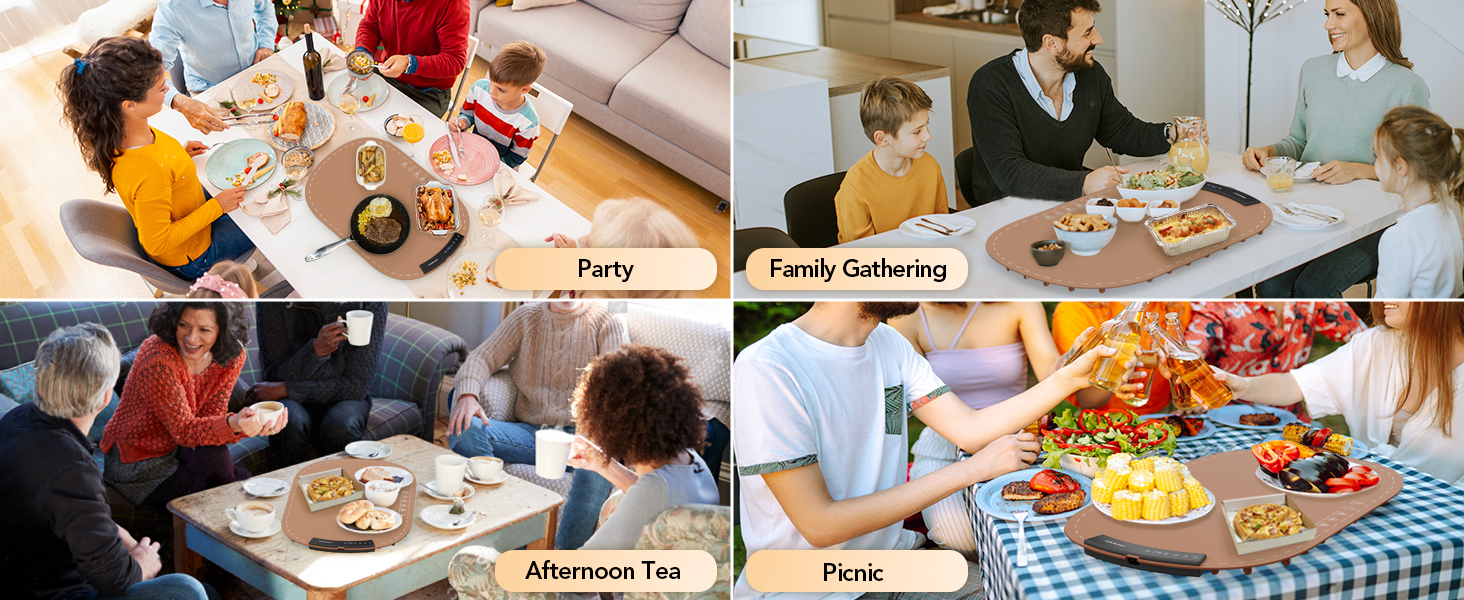 HOMEASY Electric Food Warmer Brown