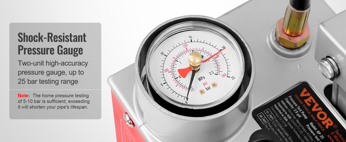 manual pressure test pump