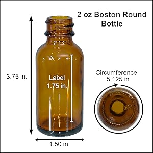1 oz. Amber Boston Round with Black Fine-Mist Sprayer…