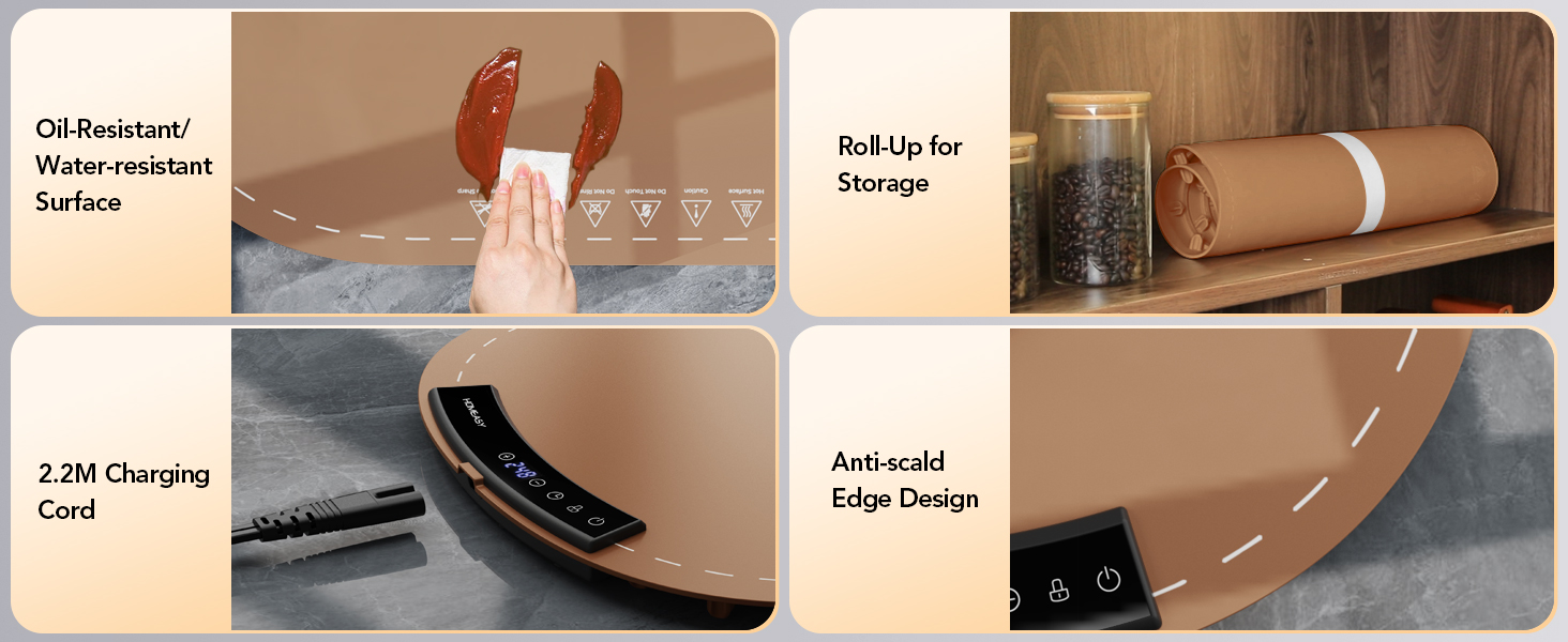 HOMEASY Electric Food Warmer Brown