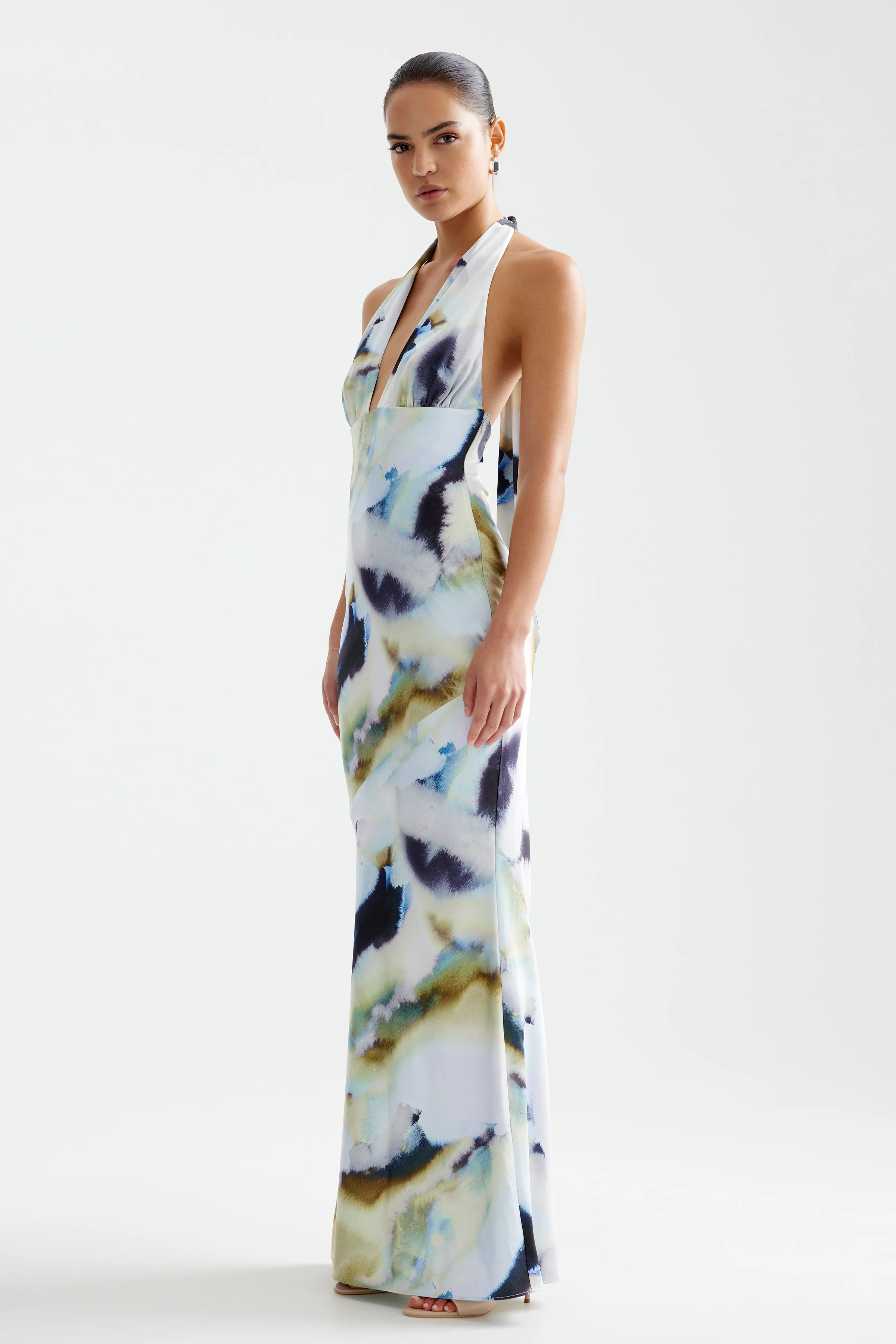 Novia Dress - Blue Mineral Print - Poueer