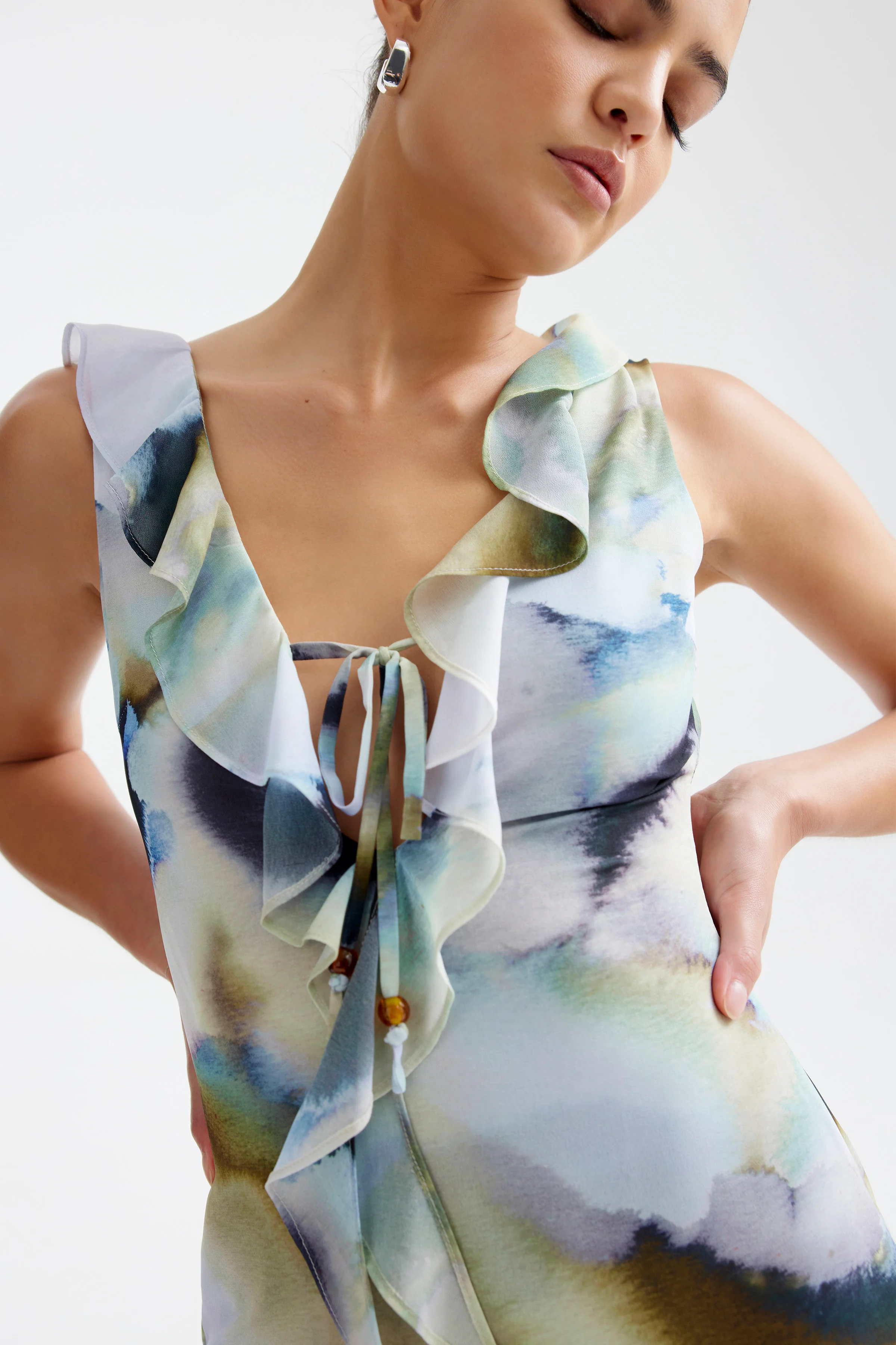 Laguna Dress - Blue Mineral Print - Poueer