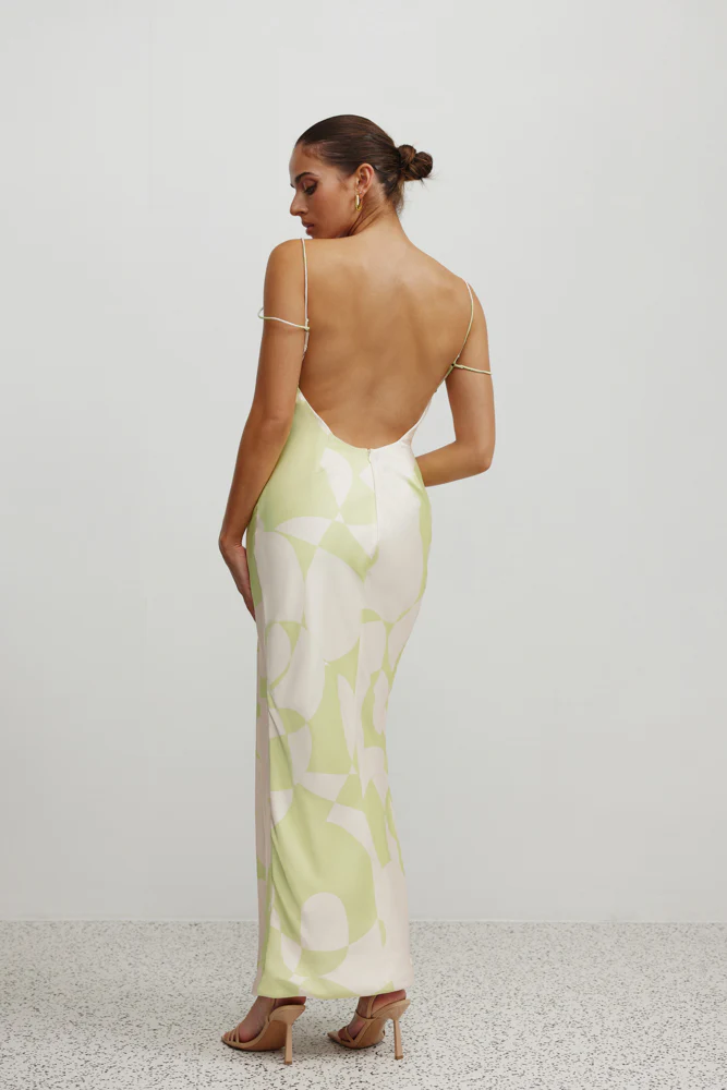 Francisca Dress - Abstract Mojito Print - Poueer