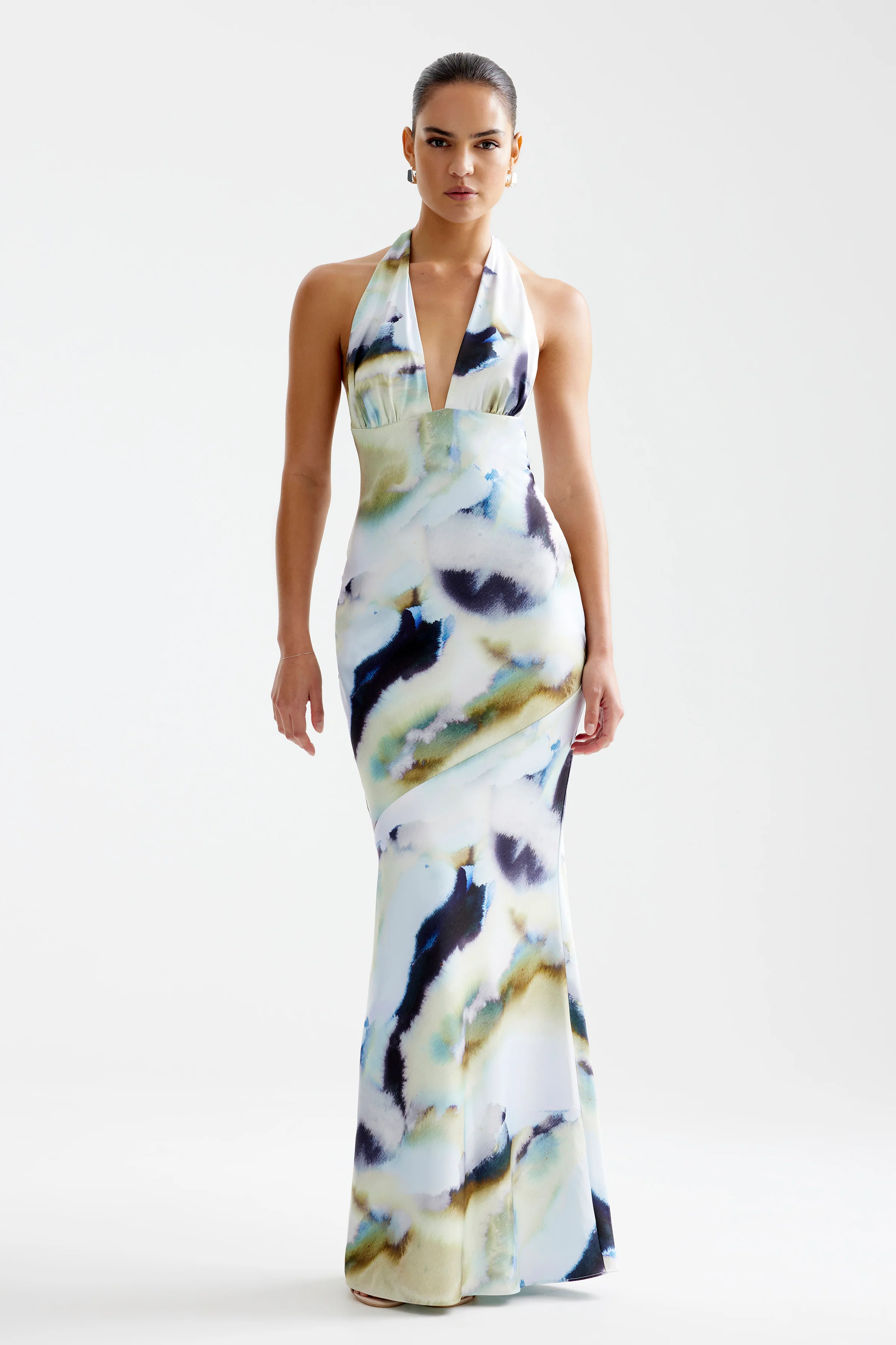 Novia Dress - Blue Mineral Print - Poueer