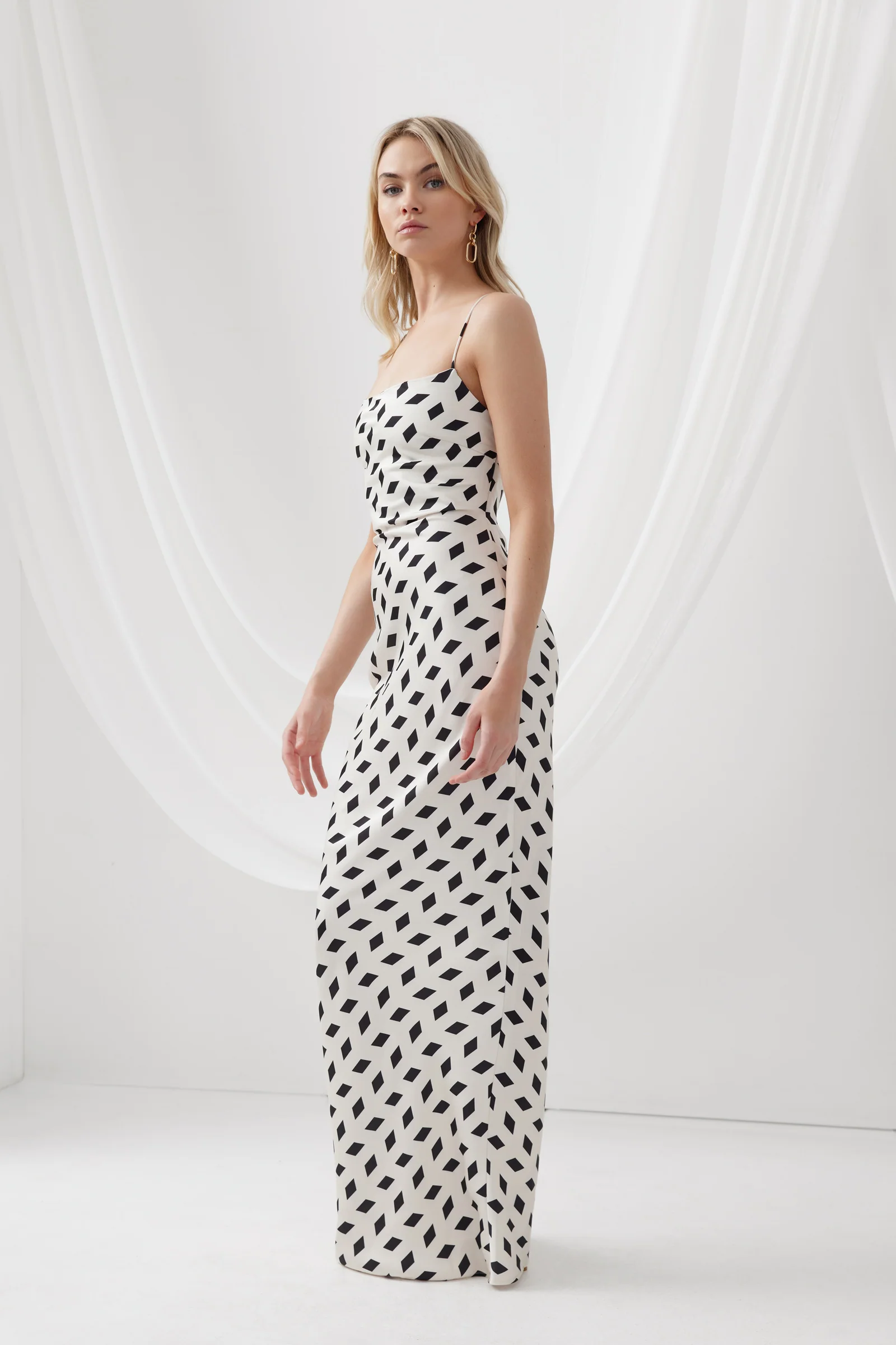 Verona Dress - Ivory Geo Print - Poueer