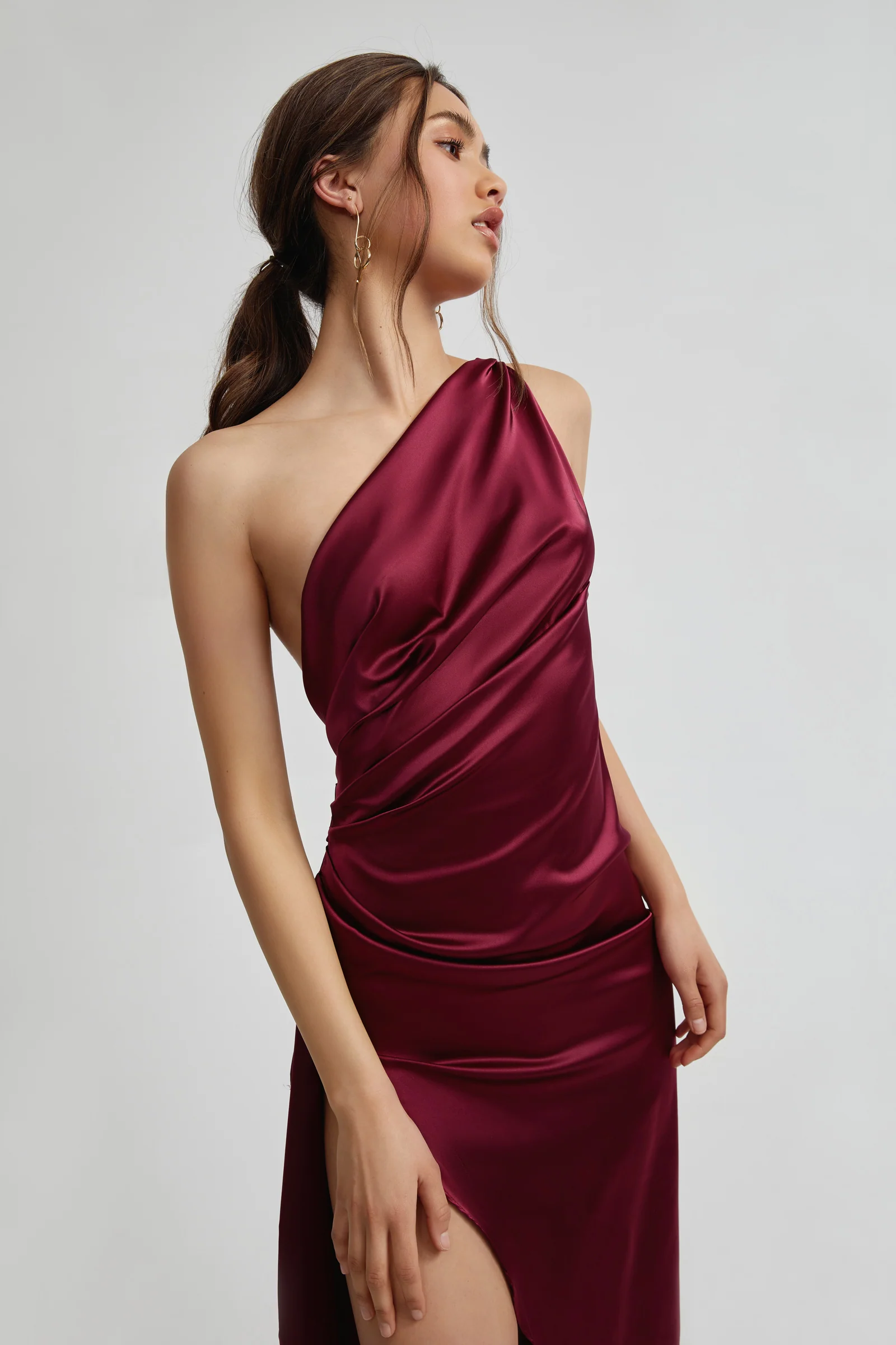 Samira Dress - Burgundy - Poueer