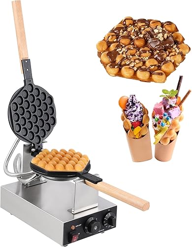 Bubble Waffle Maker 2800W Electric Bubble Waffle Maker Machine Non-stick Egg Waffle Maker Bubble Waffle Baker for Home and Commercial Use - Poueer