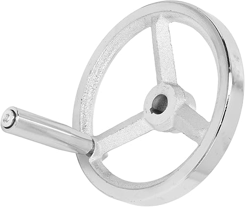 Lathe Handwheel 160MM Cast Iron Chrome Plated Hand Wheel with Removable Handle Milling Grinding Machine - Poueer