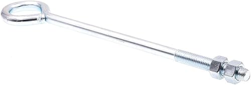 Prime-Line 9067029 Eye Bolts With Nuts, 1/2 In.-13 X 12 In., Zinc Plated Steel (10 Pack) - Poueer