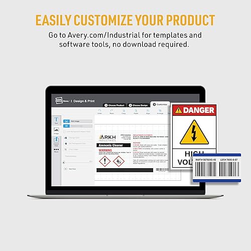 Avery UltraDuty GHS Chemical Labels for Laser Printers, Waterproof, UV Resistant, 2 x 4, 500 Pack (60505) - Poueer