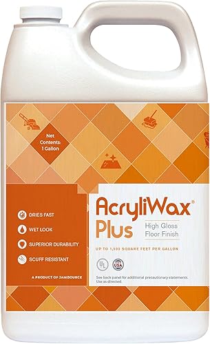 Acryliwax Plus High Gloss Durable Commercial Floor Wax& Finish, 5 Gallon… - Poueer