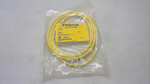 TURCK WK 4.43T-2 2 Meter Length, 4 Wire, CORDSET, M12 EUROFAST, Nickel Plated Brass Coupling, NO LEDs, PVC Jacket, Right Angle Female Connector, Single Ended, Standard Plug Body, T Barb Fitting - Poueer