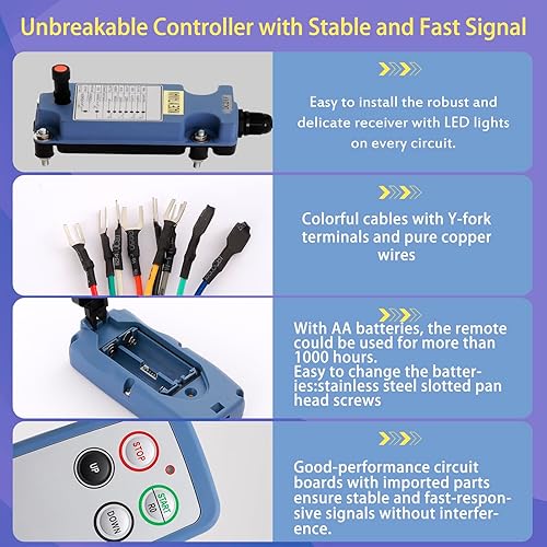 SAGA-L4 Industrial Wireless Crane Remote Control Mini Portable 2 Transmitters 110V Receiver - Poueer