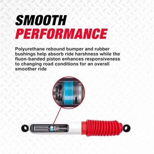 RS5000X Series Set of Front & Rear Shocks fits 1997 2006 Wrangler TJ with 2.5' Lift - Accommodates Larger Wheels - Includes TrendsAuto Decal - Poueer