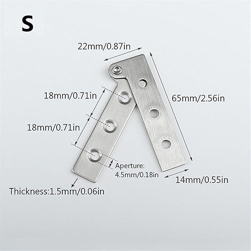 Damping Pivot Hinge Stainless Steel Rotating Invisible Door Pivot Hinge Furniture Hardware Side Axis Flip Window Support Hinge (Color : Small) - Poueer