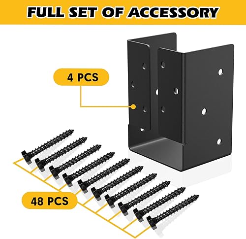 12PCS Concealed Joist Hangers, Concealed Flange Light Joist Hanger for Wood Rail, 2”x 4” Q235 Steel Joist Brackets - Poueer