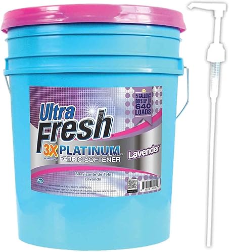 Ultra Fresh Platinum Fabric Softener Up to 640 Loads, Tropical Escape, 5 Gallon - Poueer