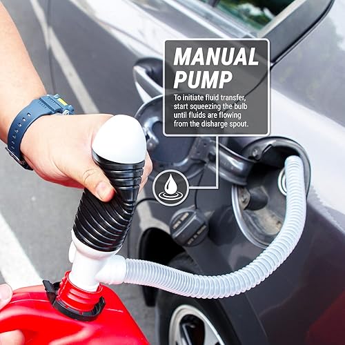 TERA PUMP New Lightweight Water Pump (BPA-Free) Easy to Carry & Food Grade, Fast Siphon, Emergency, Survival Disaster, Hand Transfer for Drinking Water, Fuel etc. - Poueer