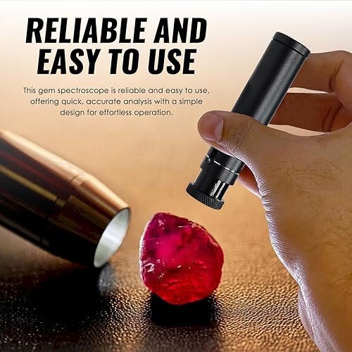Focusing Spectroscope Prism Gem Spectroscope with Adjustable Focus Gemology Spectrometer Gemological Testing Tools Aluminum Body for gemological Testing, Antique, Fairs, and Gemstone Identification - Poueer