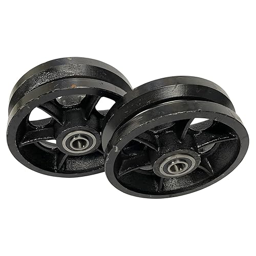 6' Cast Iron V-Groove Wheel with Sealed Bearing-by Sourdough Gate Hardware (2) - Poueer