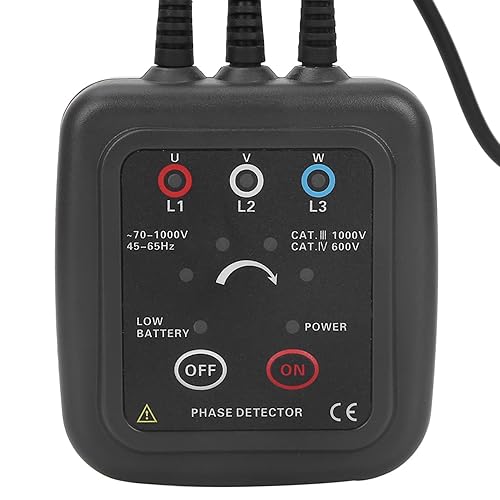 Oumefar AC 70-1000V Non Phase Sequence Detector Tester Rotation Monitor Magnetic Base Phase Meter with 0.6M Clamp Length ETCR1000C - Poueer