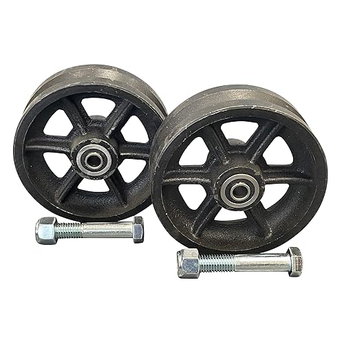 6' Cast Iron V-Groove Wheel with Sealed Bearing-by Sourdough Gate Hardware (2) - Poueer