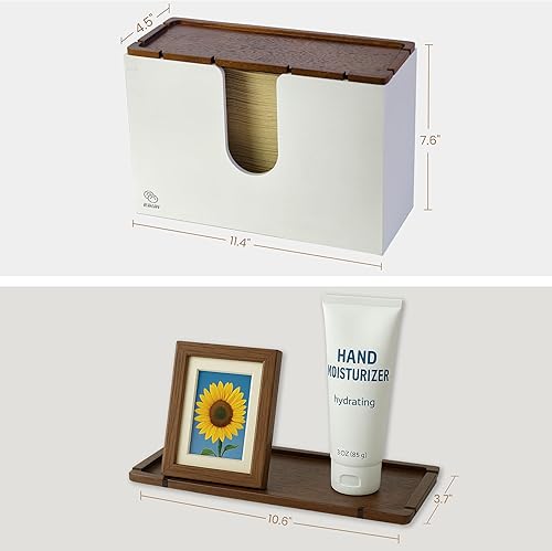 eBun Bamboo Folded Paper Towel Holder – Wall Mount & Countertop Paper Towel Dispenser for Bathroom, Kitchen & Office – Fits C-Fold, Multifold, Z-Fold Towels – Rustic Modern Design, Black - Poueer