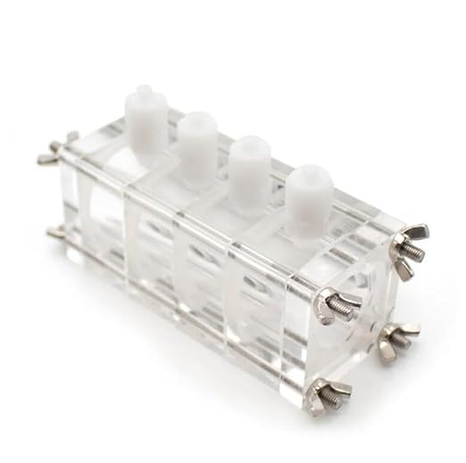 56ML Hydrogen Fuel Cell Reaction Chamber, Microbial Fuel Electrolyzer Quick Connect Reactor Clampable Proton Membrane MFC 4x14ML - Poueer