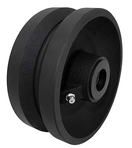 CasterHQ 8' X 2' V Groove Wheel 1200 LBS Capacity Replacement Wheel Commercial/Industrial Application Includes 3/4' Roller Bearing with 1/2' ID Spanner Bushing Bore 1/2' - Poueer