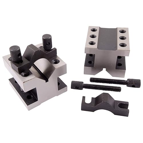HHIP 3402-0002, 2-3/8 L X 2-3/8 W X 2 H Precision V-Block & CLAMP Set - Poueer