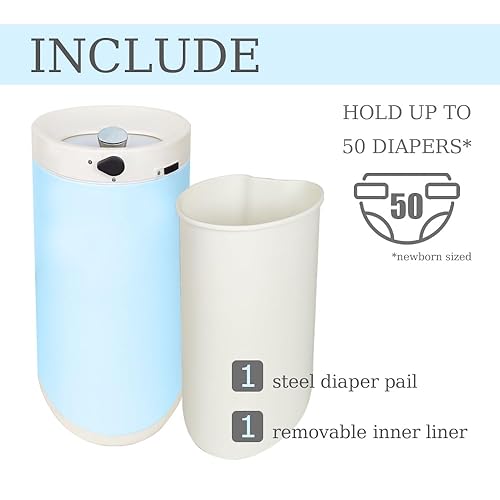 12 Gallon Trash Can, Stainless Steel Trash Can with Fingerprint-Resistant, Removal Inner Buck &Soft Close Plastic Lid, Step Garbage Can for Kitchen and Office, 45 Liter Capacity - Poueer