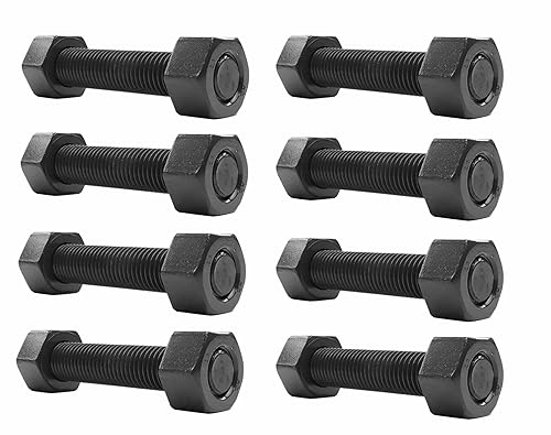 4 Inch Black Oxide Stud and Hex Nut, B7 Grade, 5/8'-11, All Thread, Sterling Seal & Supply (Pack of 8) - Poueer