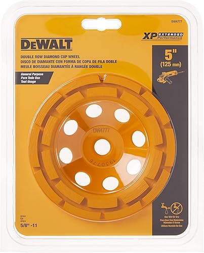 DEWALT Concrete Grinding Wheel, Double Row, Diamond Cup, 5-Inch (DW4777) - Poueer