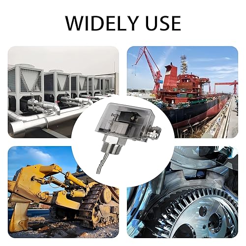 Oil Water Flow Control Switch, AC 15-250V 1/2''/DN15 Adjustable Automatic Water Pressure Sensor with 3 Paddles & SPDT Output - Poueer
