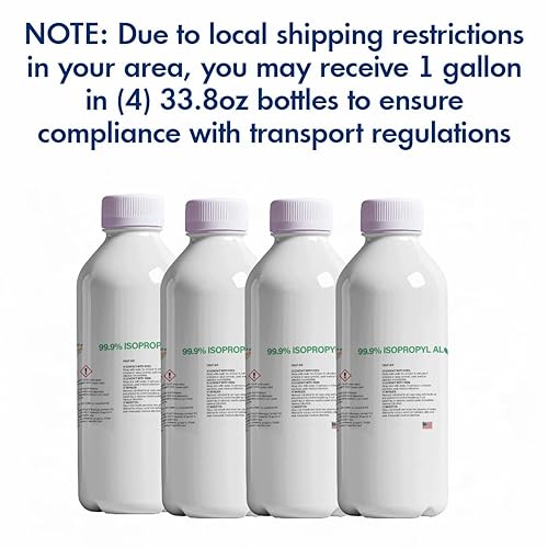 99.9% Pure Isopropyl Alcohol, 99.9 Percent IPA 1 Gallon, USP Grade, Made in The USA (1 Gallon,128 fl oz) - Poueer