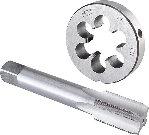 Burkit M27 X 2 Tap and Die Set, M27 x 2.0 Machine Thread Tap and Round Die Right Hand - Poueer