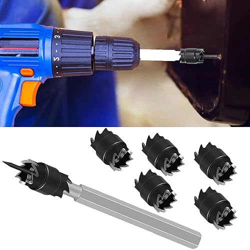 Spot Weld Cutter Set Double Sided,3/8' HSS Spot Weld Cutter Remover Drill Bits Hex Sheet Metal Hole Cutter Remover Kit for Power Drill Spot Welding, by NAKAO (16 Pcs) - Poueer