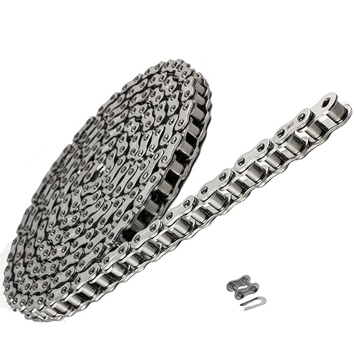 Jeremywell 60SS Stainless Steel Roller Chain 10 Feet with 2 Connecting Links - Poueer