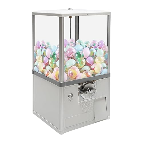 25 Cents Coin Operated Vending Machine, Commercial Gumball Machine, Toy Capsule, Big Candy Vending Machine, Dispenser Prize Machine, Candy Machine Dispenser for 3-5.5cm Gadget Retail Store (Blue) - Poueer