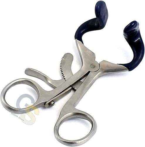 G.S New Set of 3 PCS O.R Molt Mouth Gag Blue 4.5' Dental Instrument with Silicone TUBING Best Quality - Poueer