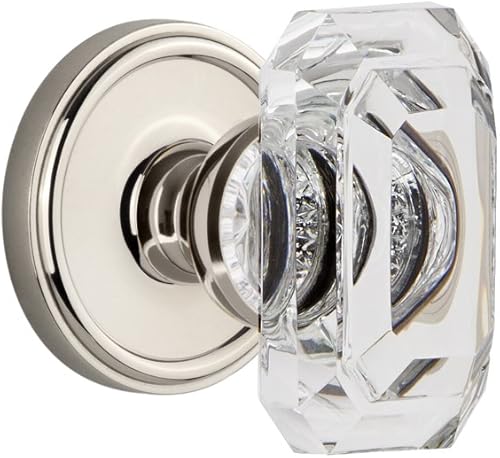 Grandeur 828224 Georgetown Rosette Double Dummy with Baguette Crystal Knob in Antique Pewter - Poueer