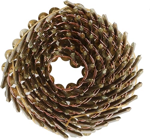 15-Degree Collated Wire Coil 7200 Count Siding Nails 0.12 Inch x 7/8 Inch Full Round Head Ring Shank Hot-Dipped Galvanized - Poueer