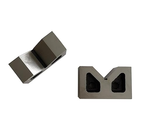 3' OAL Steel V-Blocks/3' x 1-1/4' x 2-3/8' Cast Iron V-Block Pair Ground - Poueer