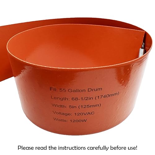 5 Gallon Drum Heater Band for Grease Kegs, Honey Drums & Water Buckets –120V 800W with Twist Temperature Controller (86°F to 302°F) - Poueer